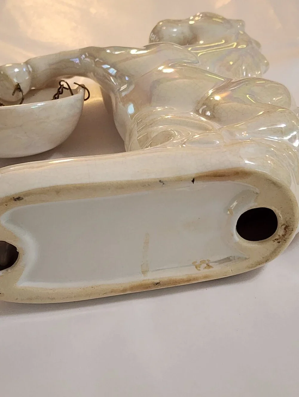 Vintage Unicorn Iridescent Ceramic Glazed Wax Warmer Tea Light Holder 8.25